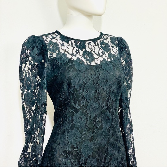 Wednesday Dresses Collections / Beene Black Lace Dress with ruffles - Picture 12 of 16